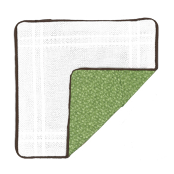 Prefinished Pillow Sham - 18ct Anne Cloth - Green Floral MAIN