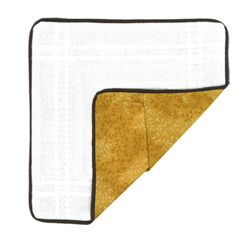 Prefinished Pillow Sham - 18ct Anne Cloth - Gold w/Brown Piping MAIN