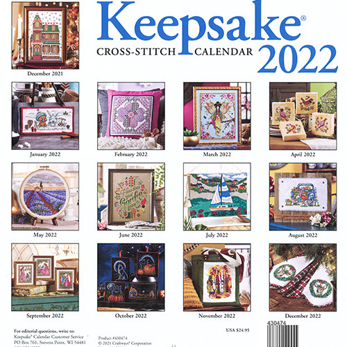 keepsake cross stitch calendar 2022