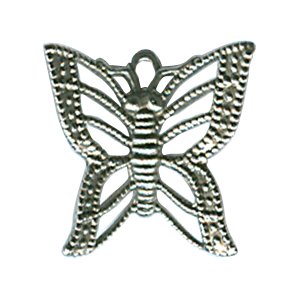 Flying Butterfly Charm - Antique Silver MAIN