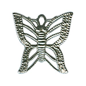 Flying Butterfly Charm - Antique Silver THUMBNAIL