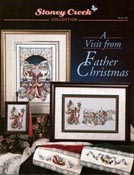 Cover photo of Stoney Creek Book 109 A Visit from Father Christmas showing Victorian Christmas cross stitch designs THUMBNAIL