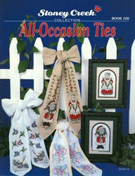 Front cover of Stoney Creek's Book 126 All-Occasion Ties showing cross stitch designs for stitch bows MAIN