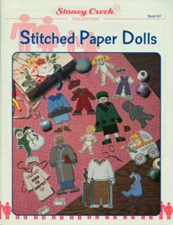 Front cover of Stoney Creek Book 167 Stitched Paper Dolls showing cross stitched paper dolls and outfits MAIN