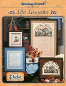 Front cover of Stoney Creek Book 182 Life Lessons poem in cross stitch with hardanger THUMBNAIL