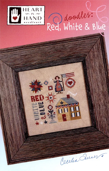 Heart In Hand Needleart - Doodles:  Red, White & Blue MAIN