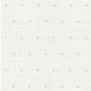 Cashel Linen 28ct White w/ Light Blue Mini Dots MAIN