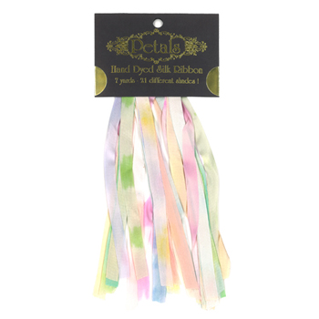 Petals Hand-Dyed Silk Ribbon #7002 7MM Icy Pastels (7yds) MAIN