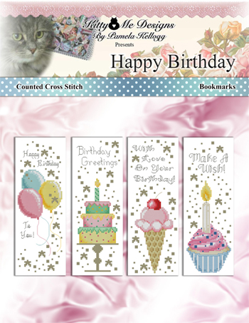 Kitty & Me Designs- Happy Birthday Bookmarks MAIN
