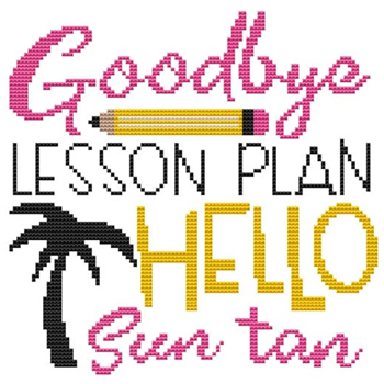 Cross Stitch Wonders - Goodbye Lesson Plan Hello Sun Tan MAIN