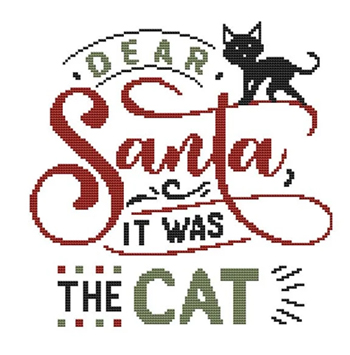 Cross Stitch Wonders - Dear Santa, It Was The Cat MAIN