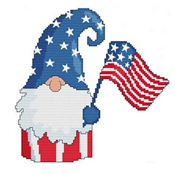 Cross Stitch Wonders - Patriotic Flag Gnome THUMBNAIL