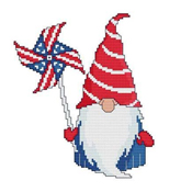 Cross Stitch Wonders - Patriotic Pinwheel Gnome THUMBNAIL