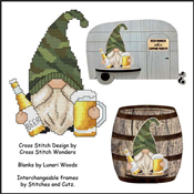 Cross Stitch Wonders - Thirsty Gnome Series - Beer Gnome THUMBNAIL