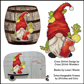 Cross Stitch Wonders - Thirsty Gnome Series - Bloody Mary Gnome MAIN
