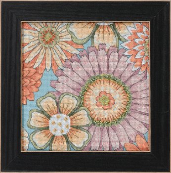Debbie Mumm Floral Fantasy Kit by Mill Hill - Floral Blue 1 MAIN