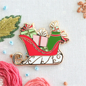 Flamingo Toes Needle Minder - Santa's Sleigh THUMBNAIL