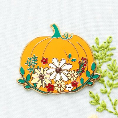 Flamingo Toes Needle Minder - Floral Pumpkin MAIN