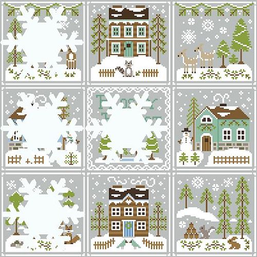 Country cottage needleworks frosty forest схема