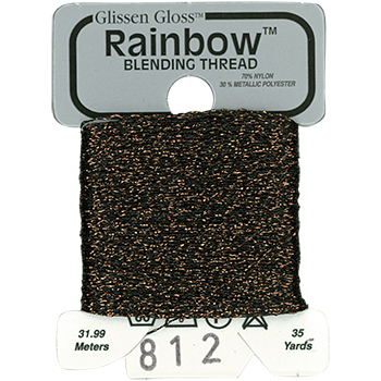 Glissen Gloss Rainbow Blending Thread 812 Dark Brown THUMBNAIL