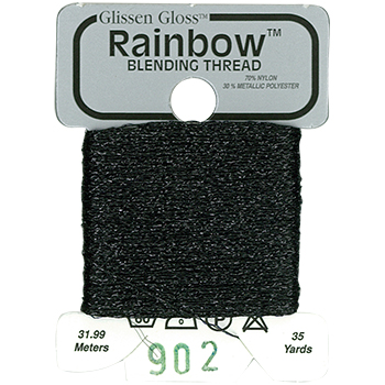 Glissen Gloss Rainbow Blending Thread 902 Black THUMBNAIL