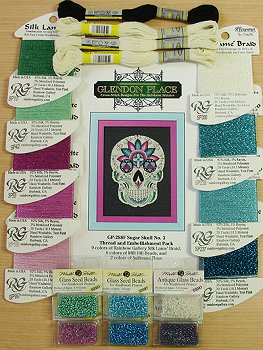 Glendon Place - Sugar Skull No. 3 Thread and Embellishment Pack MAIN