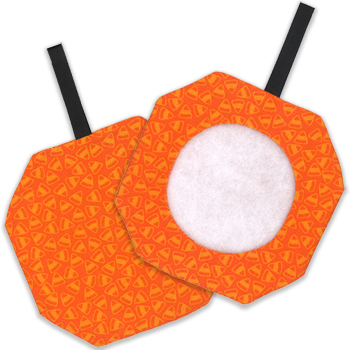 Octagonal Prefinished Ornament - Orange Fabric (Assorted Prints) MAIN