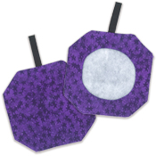 Octagonal Prefinished Ornament - Purple Fabric (Assorted Prints) THUMBNAIL