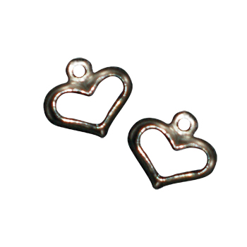 Charm - Simple Silver Open Heart - Set of 2 MAIN