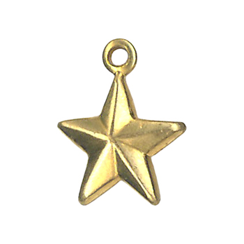 Charm - Small Raised Star Brass MAIN