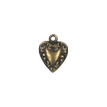 Charm - Heart w/ Vines Antique Gold MAIN