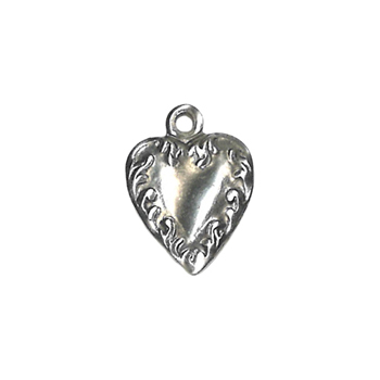 Charm - Heart w/ Vines Antique Silver MAIN