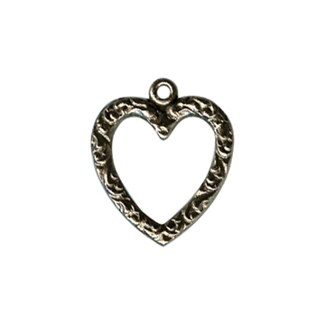 Charm - Ornate Heart Antique Silver MAIN