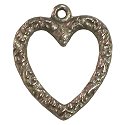 Charm - Antique Silver Ornate Heart MAIN
