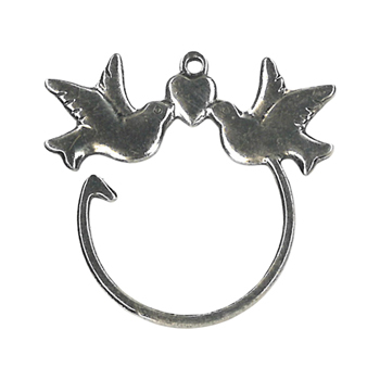 Charm - Antique Silver Doves MAIN