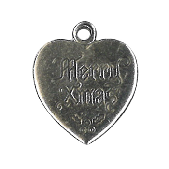 Charm Antique Silver Merry Xmas Heart MAIN