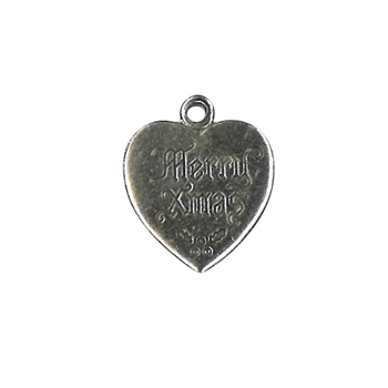 Charm Antique Silver Merry Xmas Heart MAIN