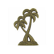 Charm - Antique Gold Twin Palms THUMBNAIL