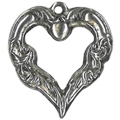 Charm Ornate Silver Heart THUMBNAIL