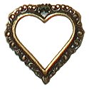 Charm - Antique Silver Edged Open Heart MAIN