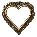 Charm - Antique Silver Edged Open Heart THUMBNAIL