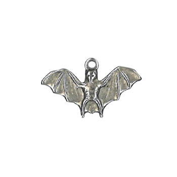 Charm - Antique Silver Flying Bat MAIN