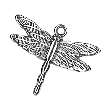 Charm - Dragonfly (w/ Bent Wings) Antique Silver MAIN