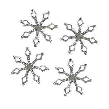 Charm - 7-Armed Snowflake Antique Silver - Set of 4 MAIN