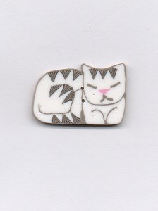 Jabco Button 1161 Sleeping White Cat MAIN