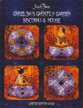 Just Nan - Griselda's Ghostly Garden Biscornu & Mouse MAIN