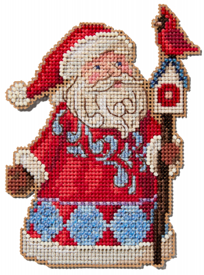 Jim Shore by Mill Hill - Santa and Cardinal Birdhouse MAIN