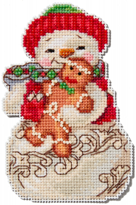 Jim Shore by Mill Hill - Snowman with Gingerbread MAIN