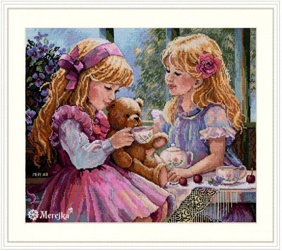 Merejka Cross Stitch Kit - The Teaparty MAIN