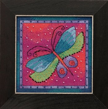 Laurel Burch - Flying Colors By Mill Hill - Dragonfly Fuchsia MAIN